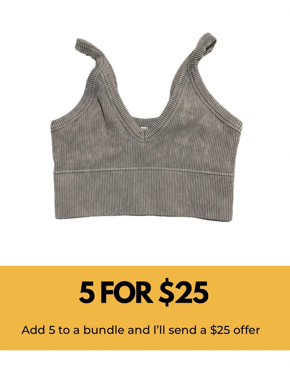 Ribbed V-Neck Sports Bra